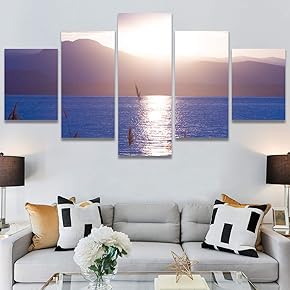 SIGNWIN 5 Panel Canvas Wall Art Modern Art...