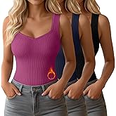 Yearntown 3 Pack Women's Thermal Tank Tops Sleeveless Cotton Underwear Top Sweetheart Neck Ribbed Undershirts Base Layer Vest