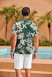 COOFANDY Mens Hawaiian Shirt Short Sleeve Floral