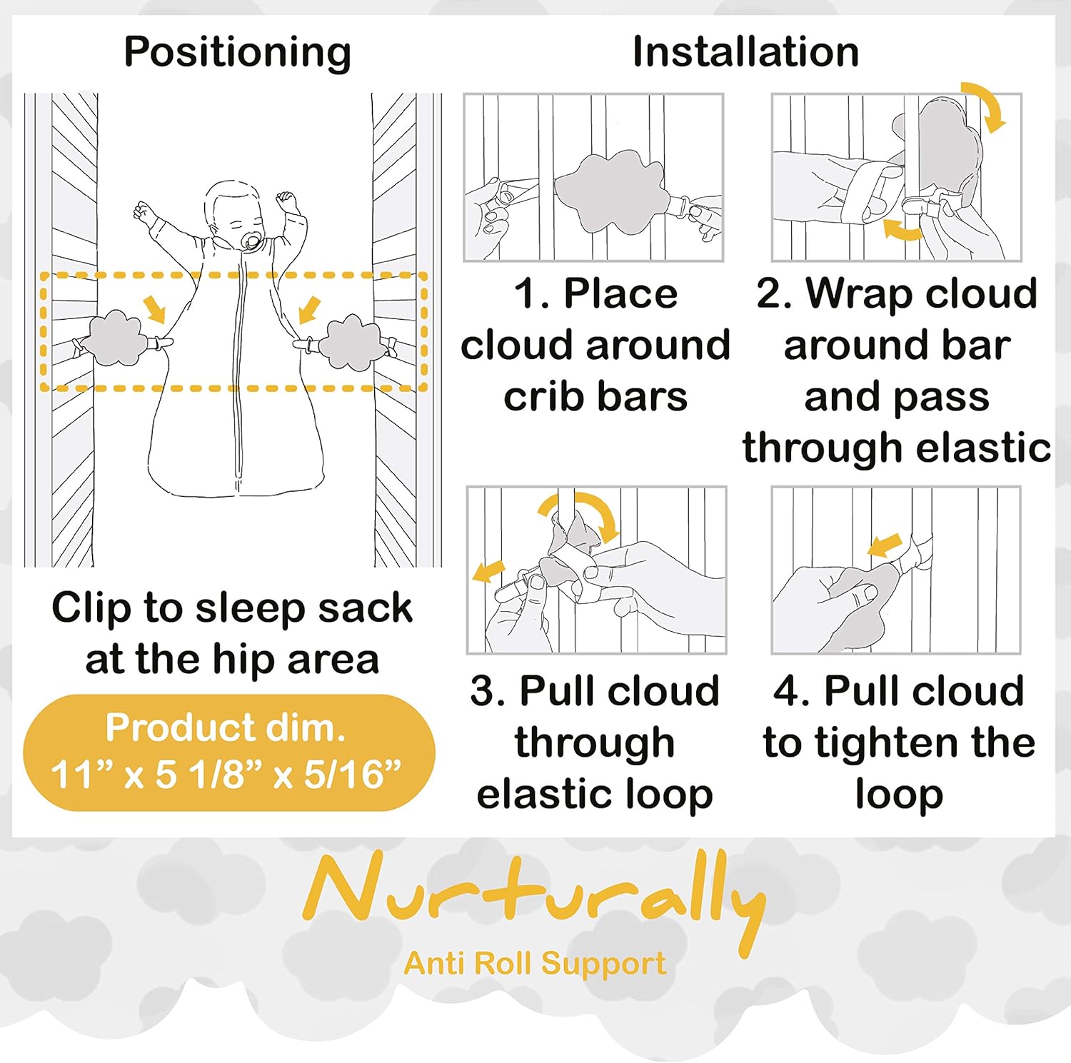 Nurturally Baby Anti Roll Support - Safe Breathable Fabric for Babies Age 3 to 6 Months Old, Designed in USA: Kitchen & Dining