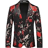 Rogers & Morris Blazer for Men Casual Slim fit Suit Jacket Dress Party Floral Men's Sport Coat Chaqueta de Traje para Hombre