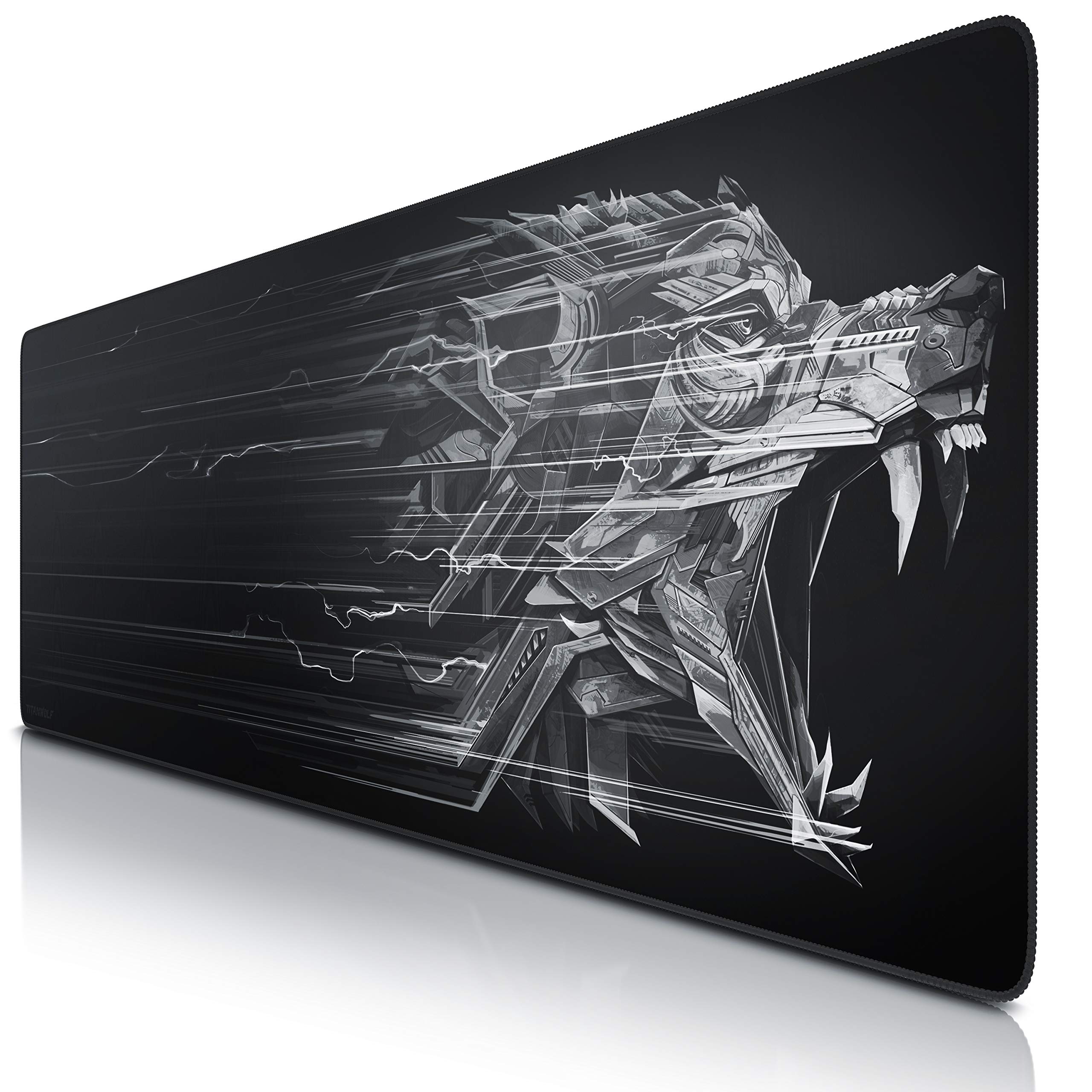 TITANWOLF - Extra Large Gaming Mouse Mat 1200x400mm Oversize - XXL Mouse Pad - Desk Pad XXXL Extended – Mice Mat Pad For Precision and Speed - Non-Slip Rubber Base – For Mouse and Keyboard - Black