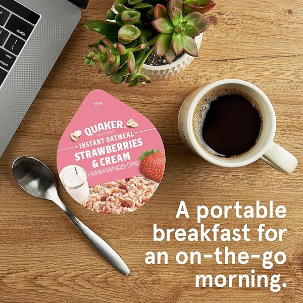 QUAKER EXPRESS CUPS, STRAWBERRY & CREAM, 12 COUNT