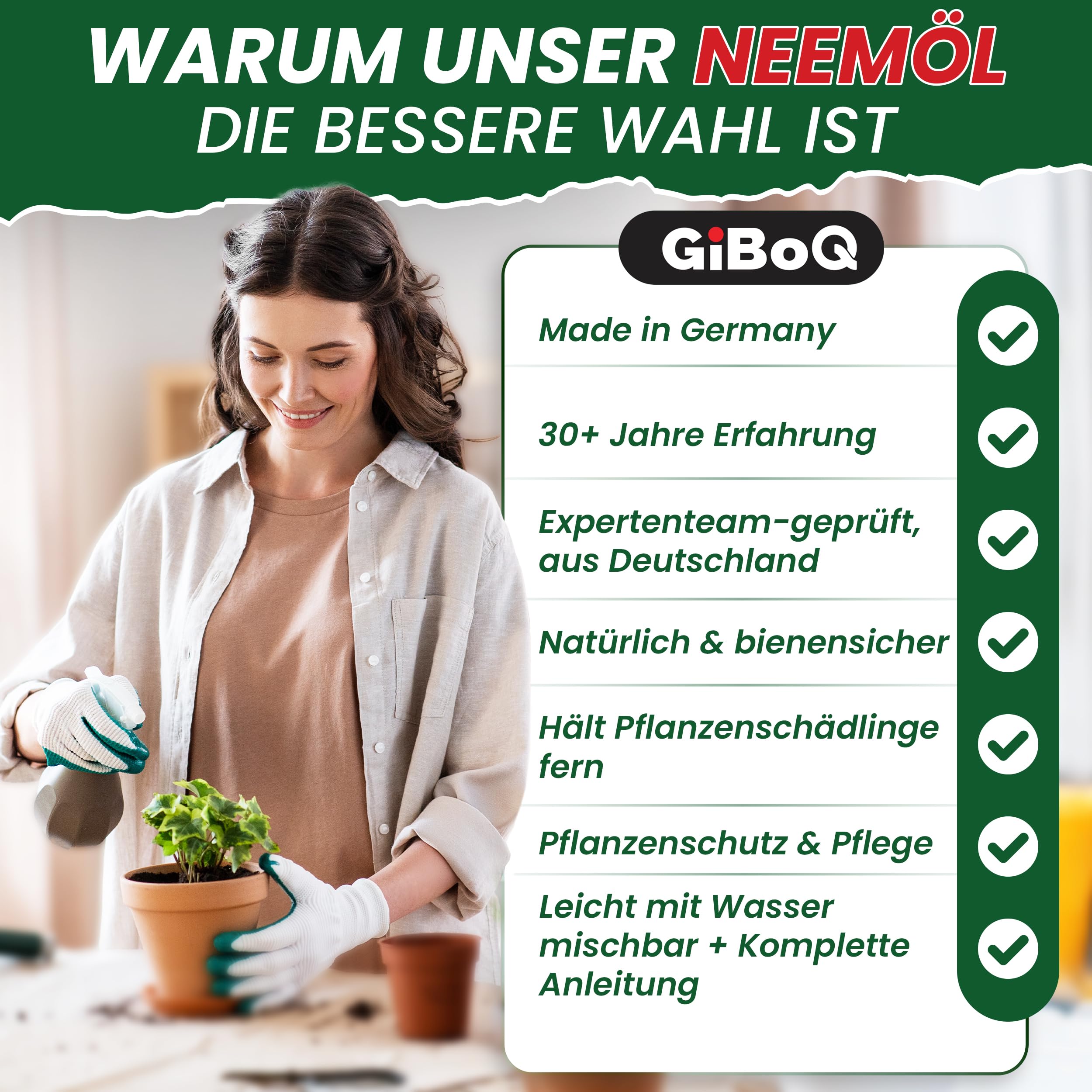 GiBoQ 100% natürliches Neemöl [250] ml – mit Emulgator für gesunde Pflanzenpflege | Zur Anwendung bei Trauermücken (Fungus Gnats) & Blattläuse | Hält Schädlinge fern | Für Garten & Zimmerpflanzen 3