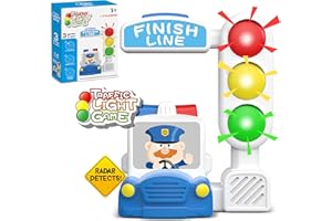 FLYART 3 Games in 1 Traffic Light Toy with Motion Sensor, Kids Toys for 3-5, 6, 7, 8+ Years Old Fun Kids Games with Voice Indication and Music, Indoor Outdoor Toys for Ages 5-7 8-13 Gifts Toys for Girls Boys