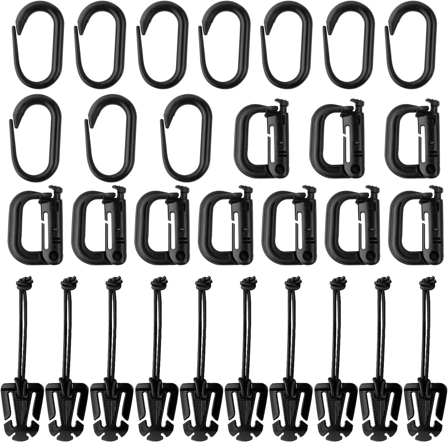 30 Pieces Tactical Gear Clip Set, MOLLE Tactical Backpack Accessories