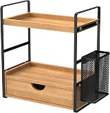 LEMIKKLE 2-Tier Wood Vanity Organizer with Drawer, Cosmetic & Bath Storage view 8
