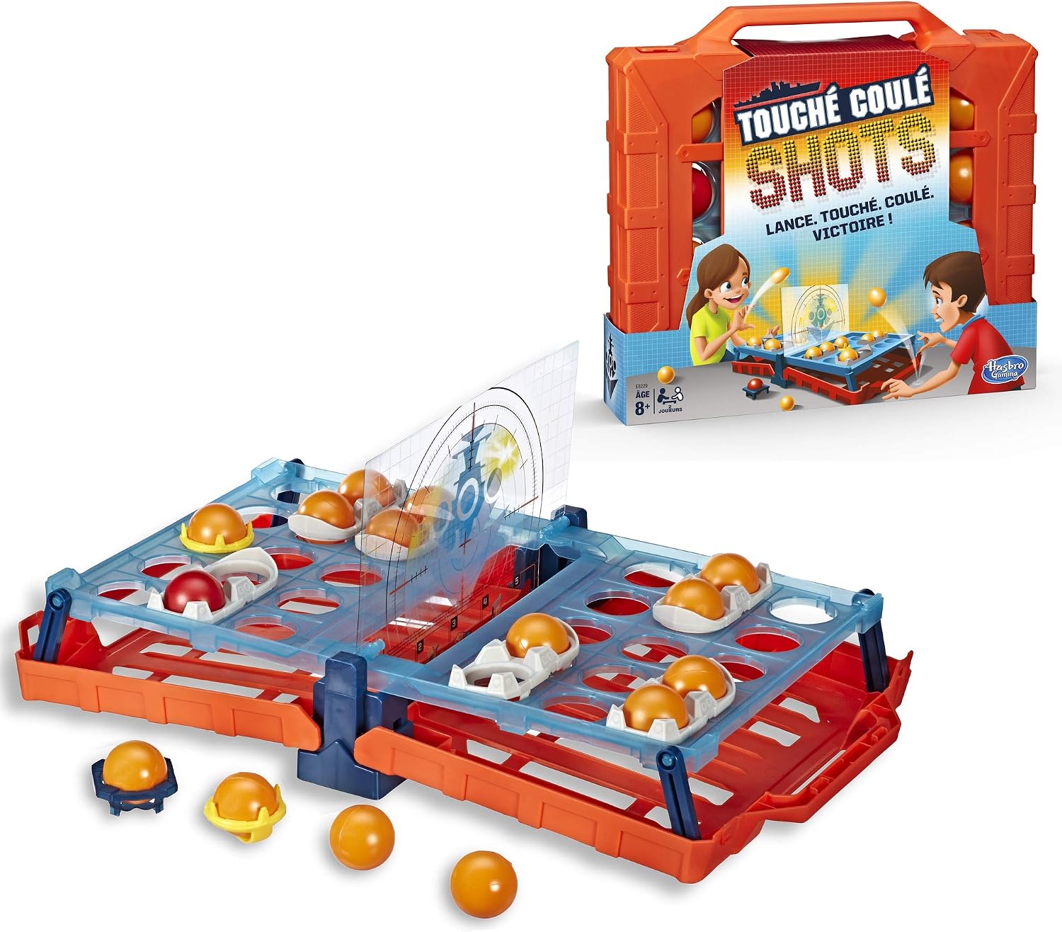 Touché-Coulé Shots - Naval Battle Board Game - Strategy Game - French Version, Red,yellow - Image 4