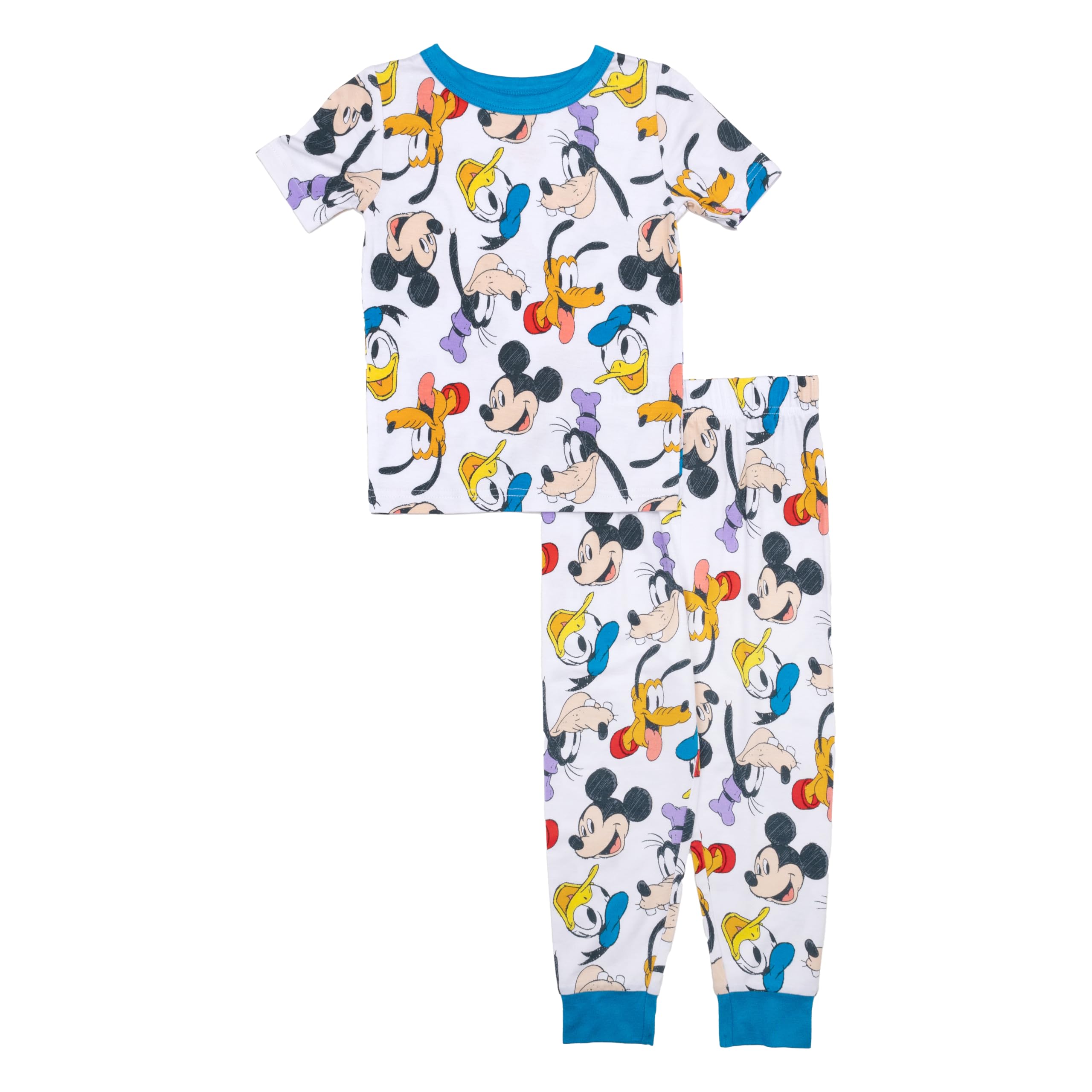 Photo 1 of Disney Boys' 2-Piece Snug-fit Viscose Pajama Set, Soft & Cute for Kids, Mickeys Sketch, 4T SHIRT ONLY
