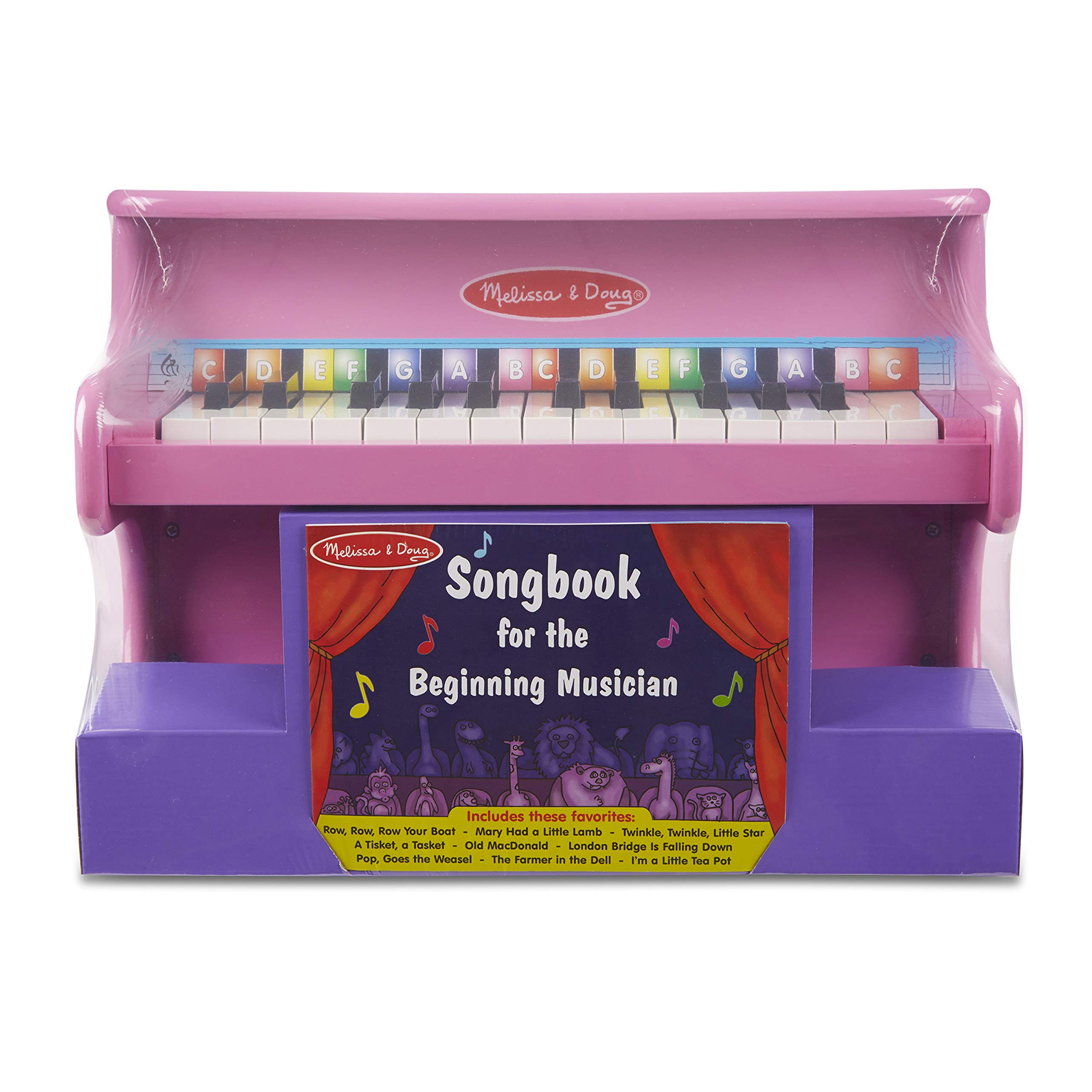 Melissa & Doug Learn-to-Play Pink Piano with 25 Keys and Color-Coded Songbook