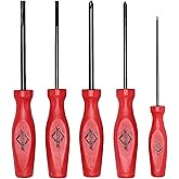 Mayhew Tools 26028C Pro Series Screwdriver Set, 5-Piece Slotted & Phillips Set, Red
