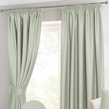 Homescapes Ivory Pencil Pleat Blackout Thermal Curtain Pair Width