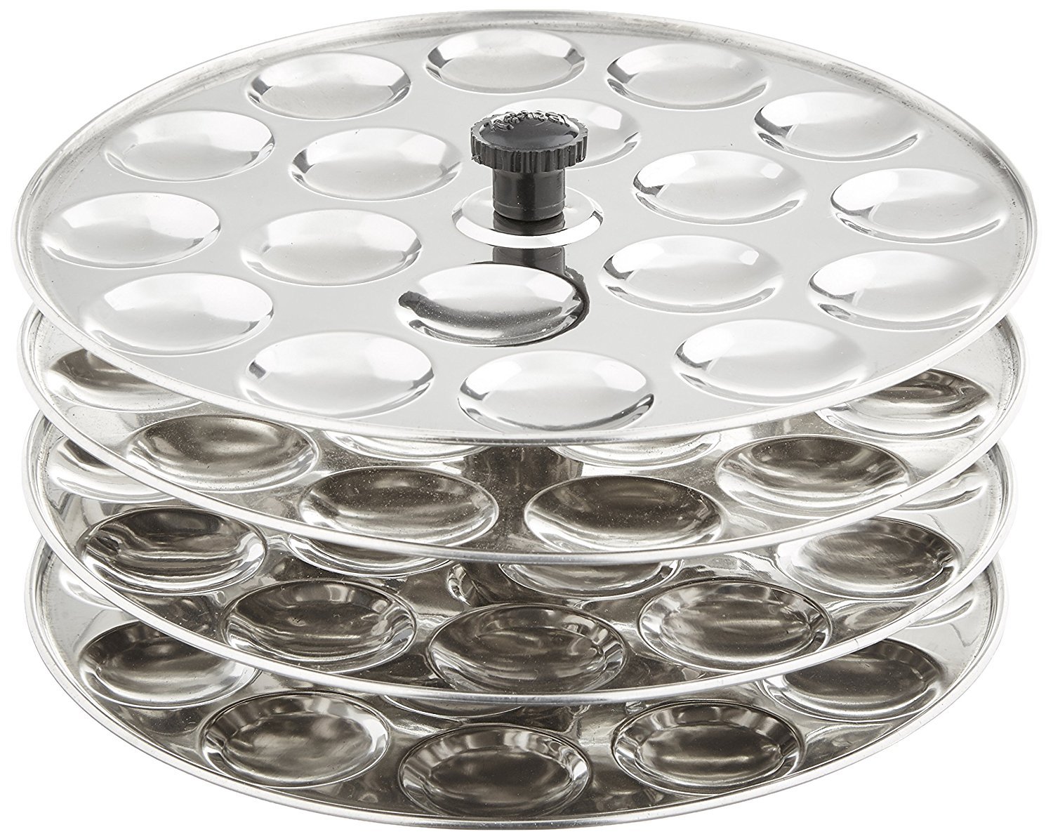 Tabakh 4-Rack Stainless Steel Mini Idli Stand, Makes 72 Idlys