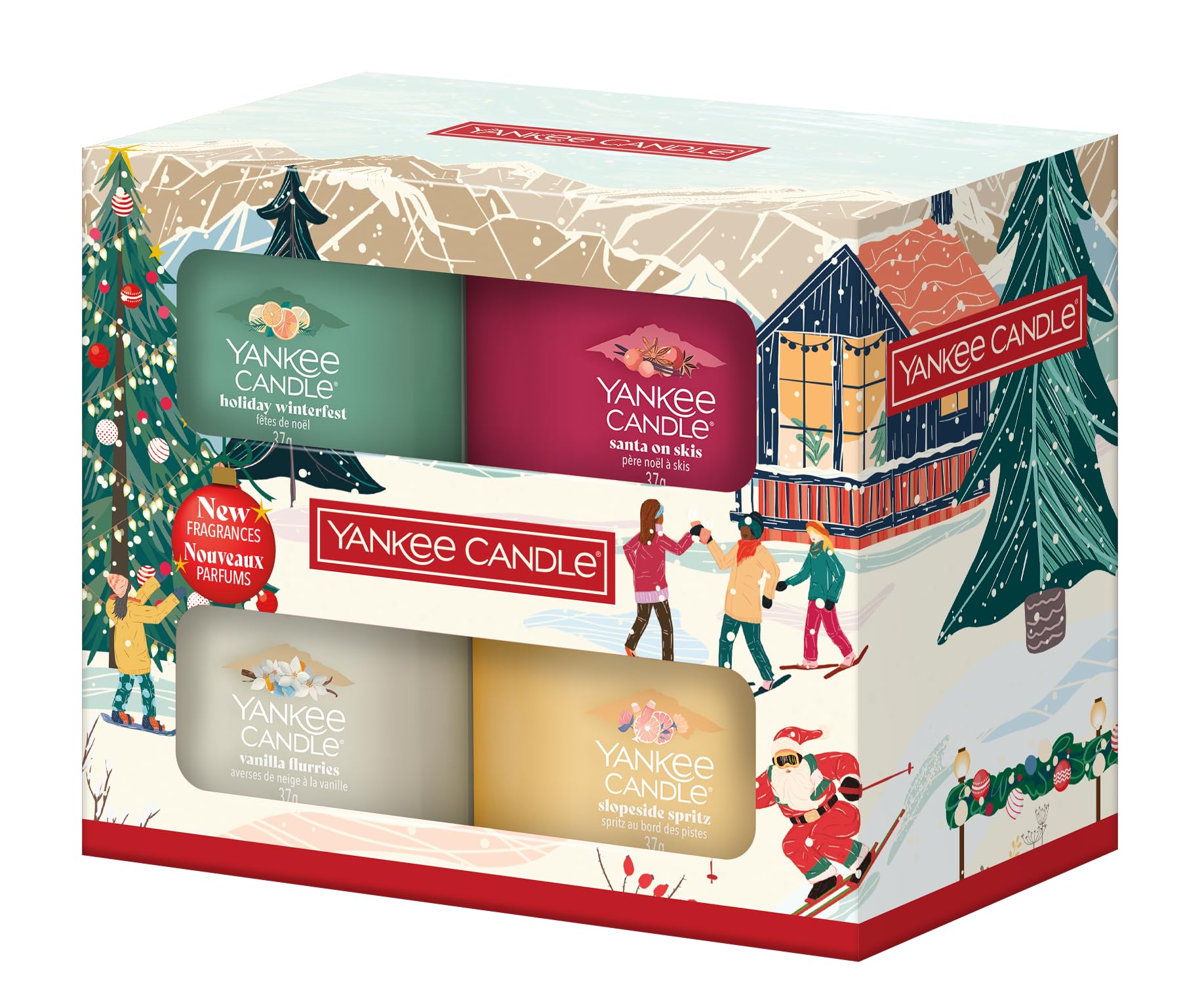 Yankee Candle Christmas Scented Candles Gift Set | 4 Mini Filled Votive Candles| Après Ski Collection | Perfect Christmas Gifts for Women