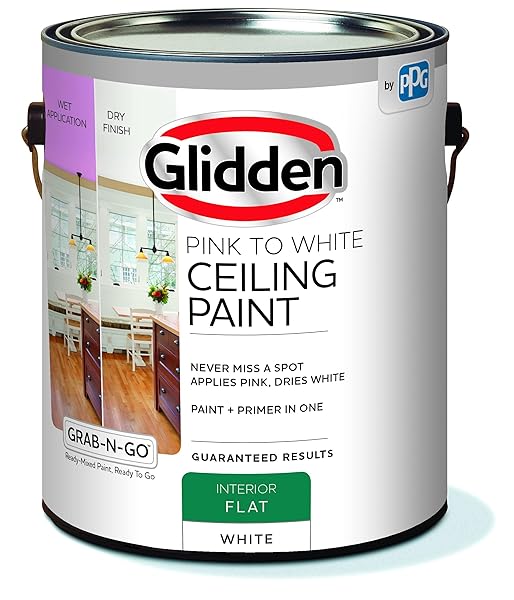 GLIDDEN GRAB-N-GO PINK TO WHITE CEILING PAINT, 1...