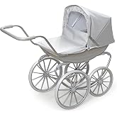 Badger Basket London Doll Pram Stroller with Canopy &amp; Sturdy Handle - Gray | Fits 18-20" dolls; adjustable canopy, sturdy handle, durable frame and 10&rdquo; &amp; 12&rdquo; wheels for pretend play with realistic pram.