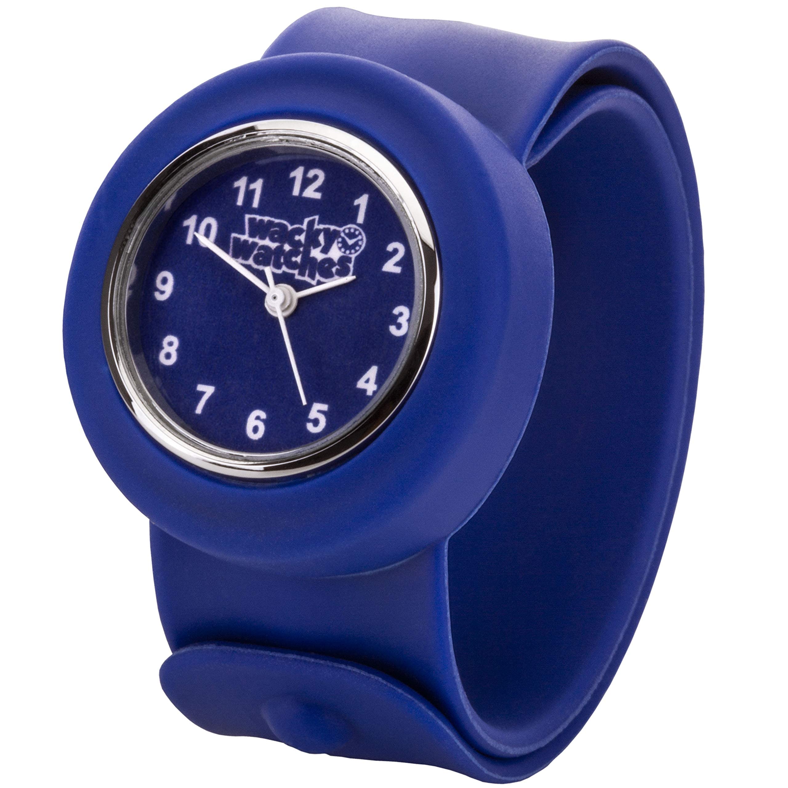 Popwatch Blue Colour Wacky Watch ® Slap Strap Fast Fit Kids Childrens Silicone Band Unisex Instant Fit Any Size
