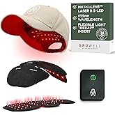 GroWell Red Light Therapy Hair Growth Cap &ndash; FDA Cleared Laser Treatment for Hair Regrowth and Reduced Shedding &ndash; LED &amp; Laser Red Light Therapy Clinically Proven in Double-Blind Studies -Beige