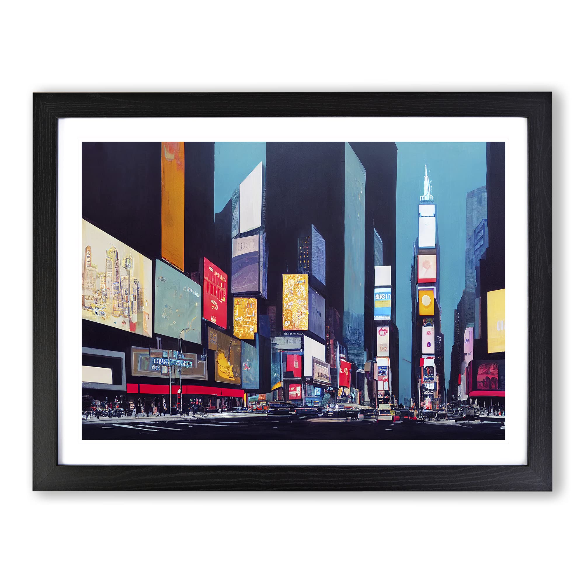 New York Times Square Art Vol.7 Framed Print | A4 Black Framed Wall Art | Ready to Hang | Modern Nature Picture | Living Room Bedroom Lounge Office