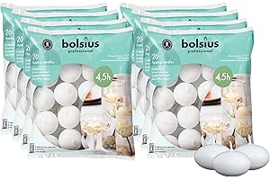 BOLSIUS Unscented 1.75'' Floating Candles – Set of 160 White Floating Candles – Cute and Elegant Burning Candles – Candles wi