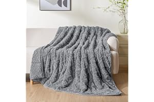 Uttermara Weighted Blanket Queen Size 15 lbs 60" x 80", Tufted Cable Pattern Weighted Blanket for Adults, Unicolor Ultra-Soft