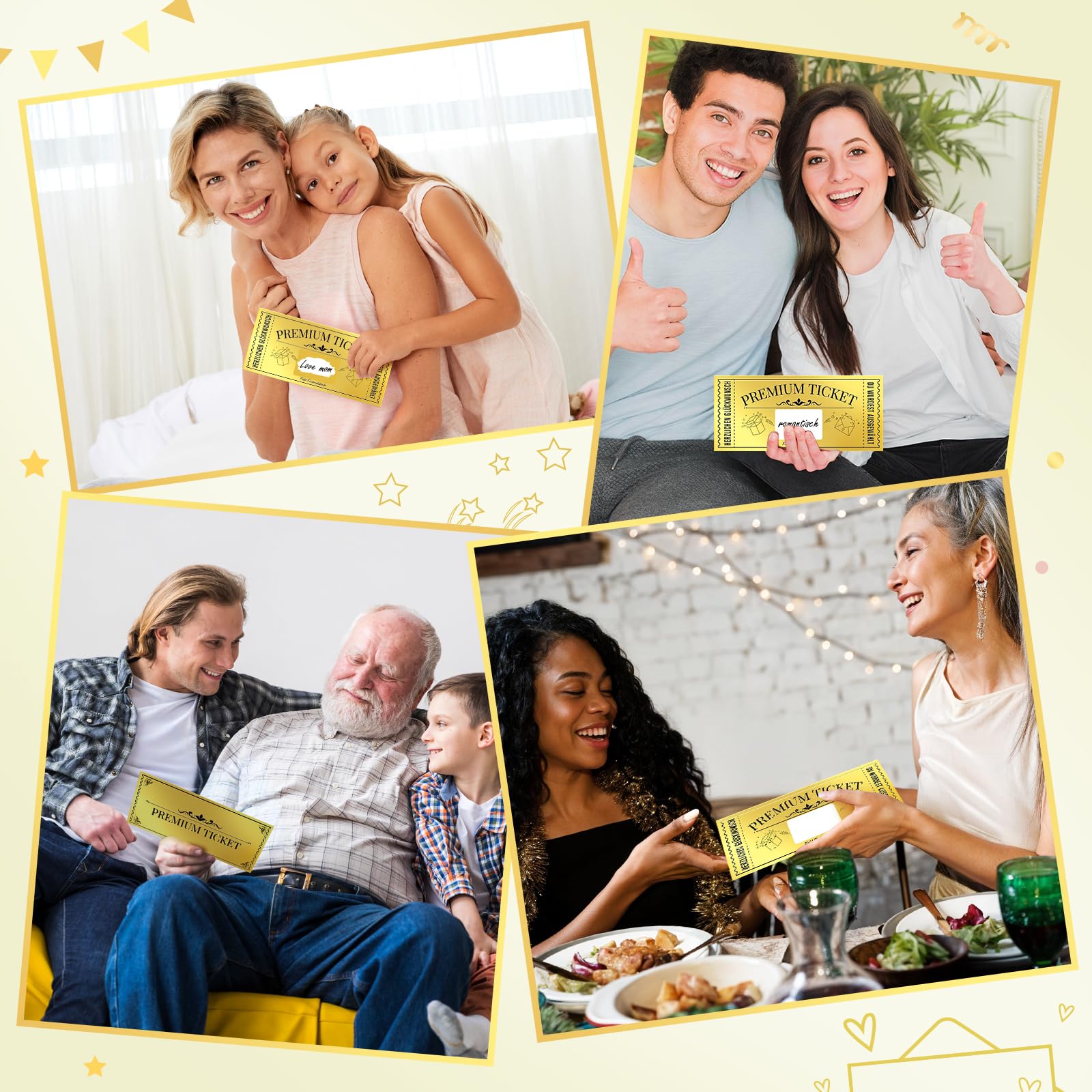 FITMITE Goldenes Ticket, Spezielle Geburtstagskarte mit Rubbelaufkleber, Geschenke für Frauen, Geschenk Idee für Freundin, Mama, Kind 6