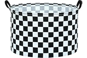 MAIZMZ Checkered Storage Basket Extra Large 80L Kids Hamper Baby Laundry Basket Waterproof Toys Car Organizer Collapsible Canvas for Home/Dorm/Pet/Office/Closet/Shelf/Gift Baskets