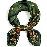 QIUTIMIY 100% Mulberry Silk Scarves for Women Lightweight 21"x21" Square Scarf Small Neckerchief Women Printed Head Wrap