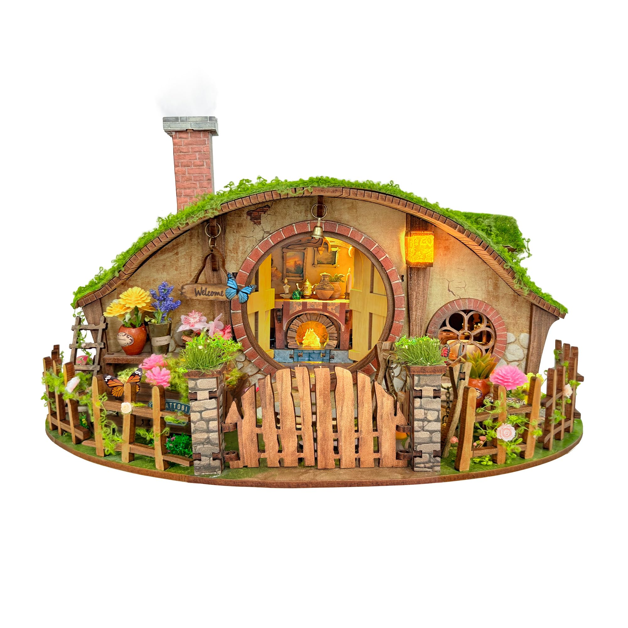 DIY Miniature House Kit, Book Nook Mini House Bookshelf Decor 3D Wooden Puzzle for Adults, Birthday Gift for Family, Friends - The Magic Ring House