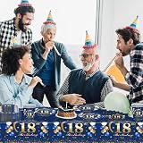 COSORO Navy Blue Gold 18th Birthday Tablecloth 137x274cm 2pcs view 4