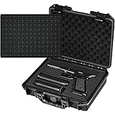 TSA Approved Pistol Case for Handguns - Hard Shell Gun Cases with Customizable Foam, Waterproof & Shockproof, Compact 9mm Gun Storage for Airline Travel, Range Training, and Secure Firearm Transport