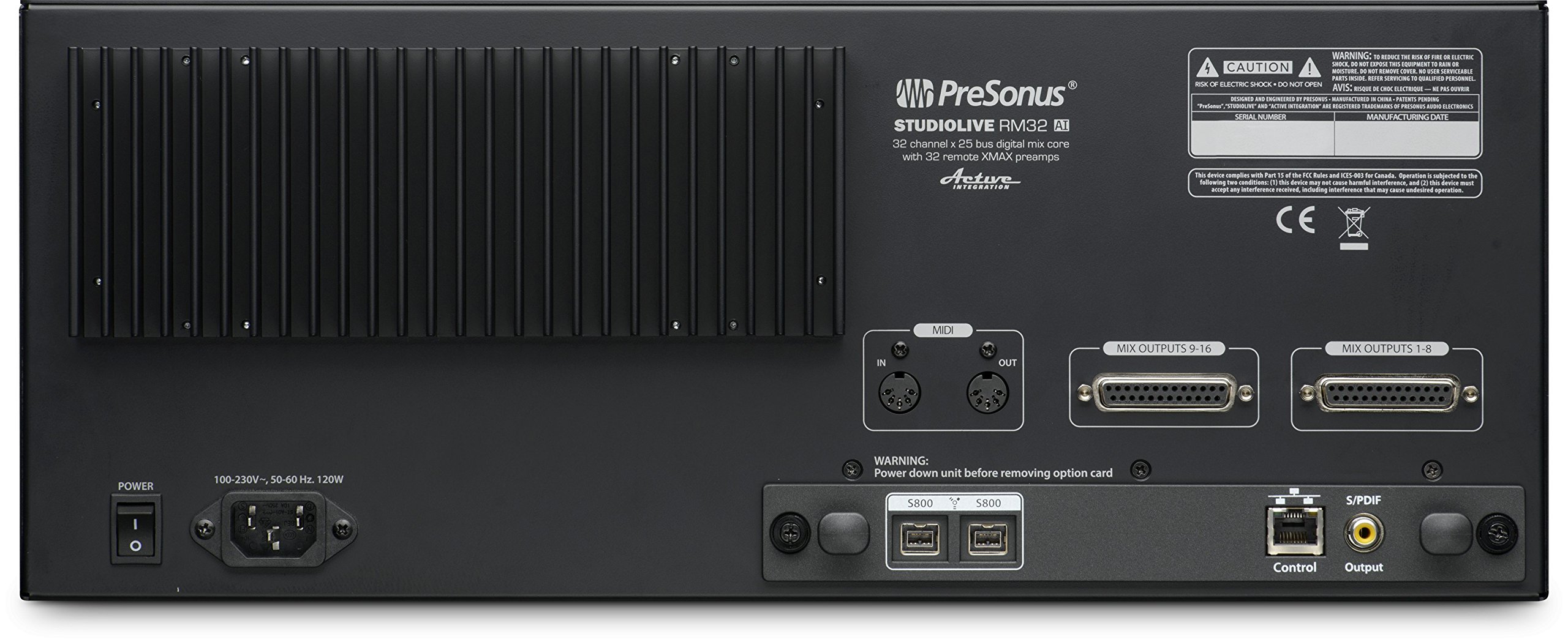 PreSonus StudioLive RM32AI 32channel, Rackmount Digital Mixer With 32 Remote XMAX Preamps on