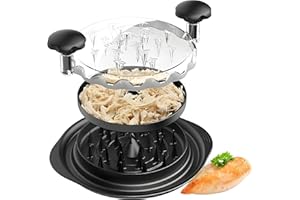 Koackl Chicken Shredder, Chicken Shredder Tool Twist, 10 Inch Meat Shredder with Separate Detachable Plate, Ergonomic Handle, Dishwasher Safe, Anti-Slip, Easy Cleaning, Heat Resistant, BPA Free