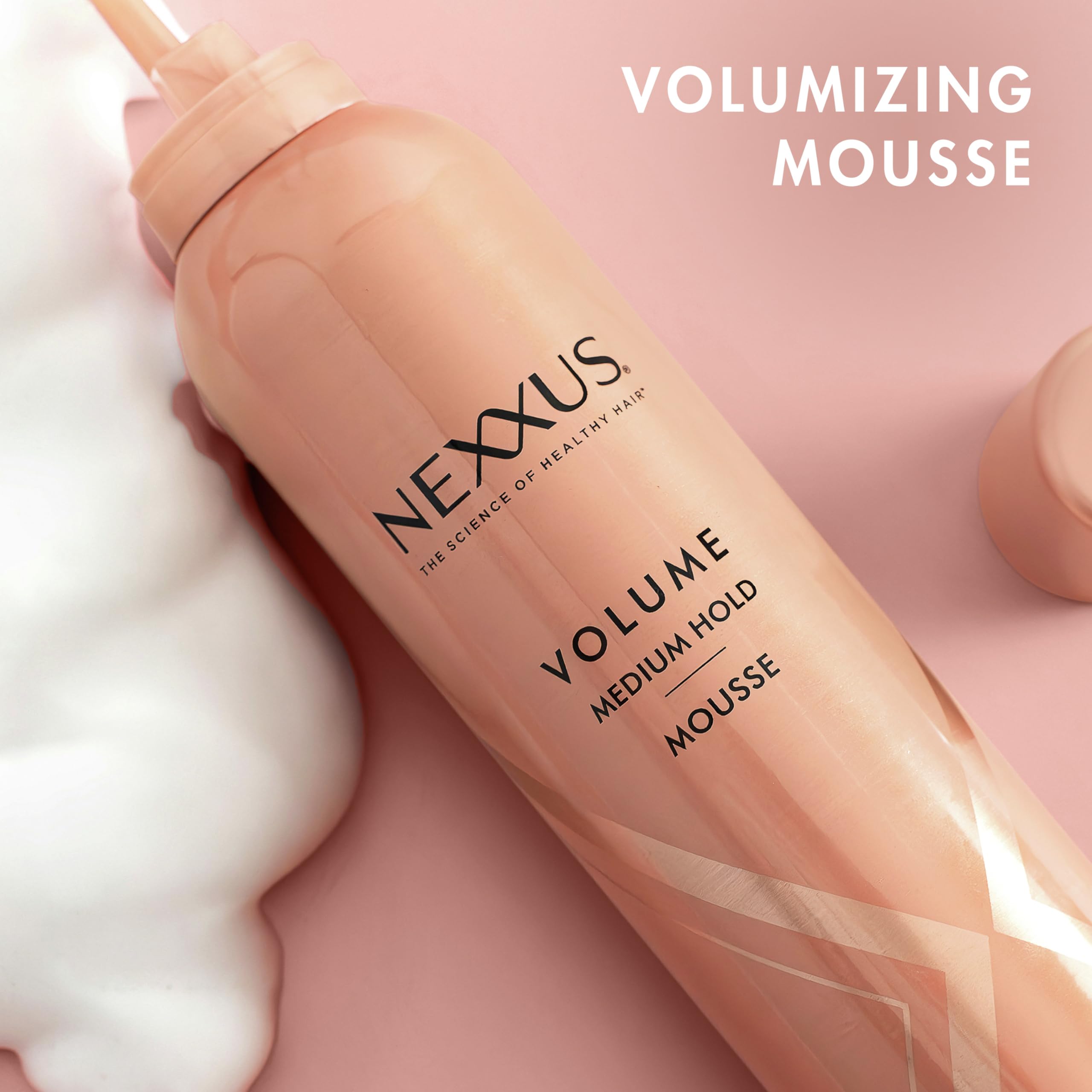 Nexxus Volumizing Foam Hair Mousse, Pink, 10.6 Ounce | Pack of 1 | Hair Styling Mousse