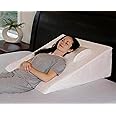 InteVision Extra Large Bed Wedge Pillow (33 x 30.5 x 12 inch) and Headrest Pillow in One Package - Helps Relief from Acid Reflux, Post Surgery, Snoring - Egyptian Cotton Cover - 2 inch Memory Foam Top