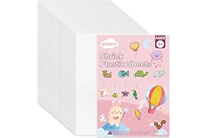 QDBNW 30 Pieces Shrink Plastic Sheets, Shrink Dink Sheets Sanded Shrink Film Papers Shrink Art Paper for Crafts DIY Keychain Making Kit (5.8 X 4.1 inch)