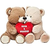 Let's Make Memories Personalized Kissy Plush Bears for Couples - for Him - for Her - Romanctic Stuffed Animals - Love - Amor 