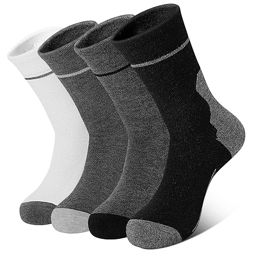 Moonlight Manor Merino Wool Hiking Socks for Women - Warm Winter Crew Socks, Breathable Thermal socks (4-Pairs)