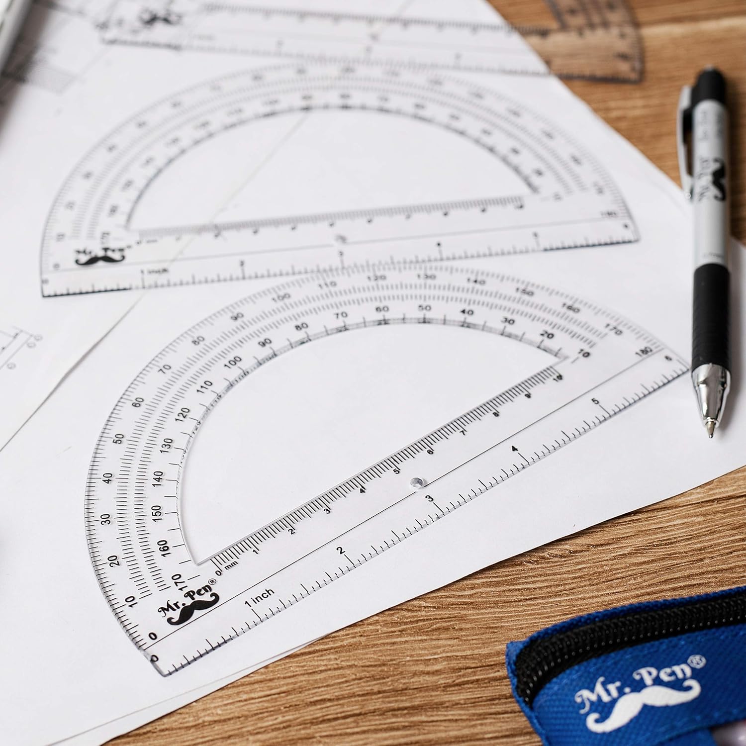 Mr. Pen Protractor, 6 Inches Protractor, Pack of 3 : Office Products