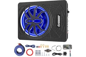 Feikeer 2025 10" 1200W UnderSeat Car Subwoofer, with Multicolor LED Lighting, Deep Bass Enhancement. Subwoofer and Amp Package for a Dynamic Driving Experience with Bass Melodies