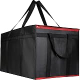 Musbus Insulated Food Delivery Bag Black Red Large 40x40x35 cm view 2