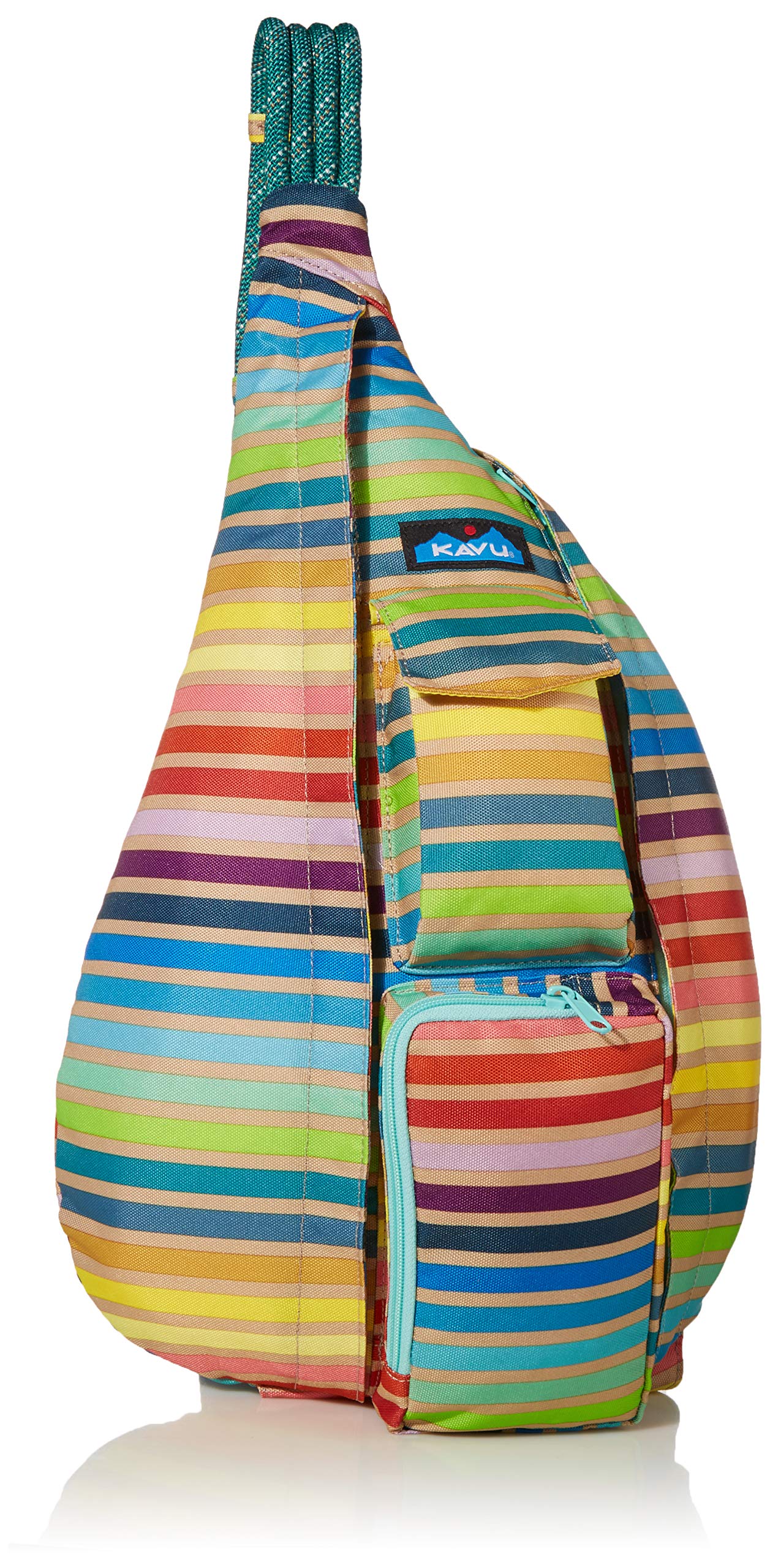 KAVU Original Rope Sling Pack with Adjustable Rope Shoulder Strap, Summer Stripe