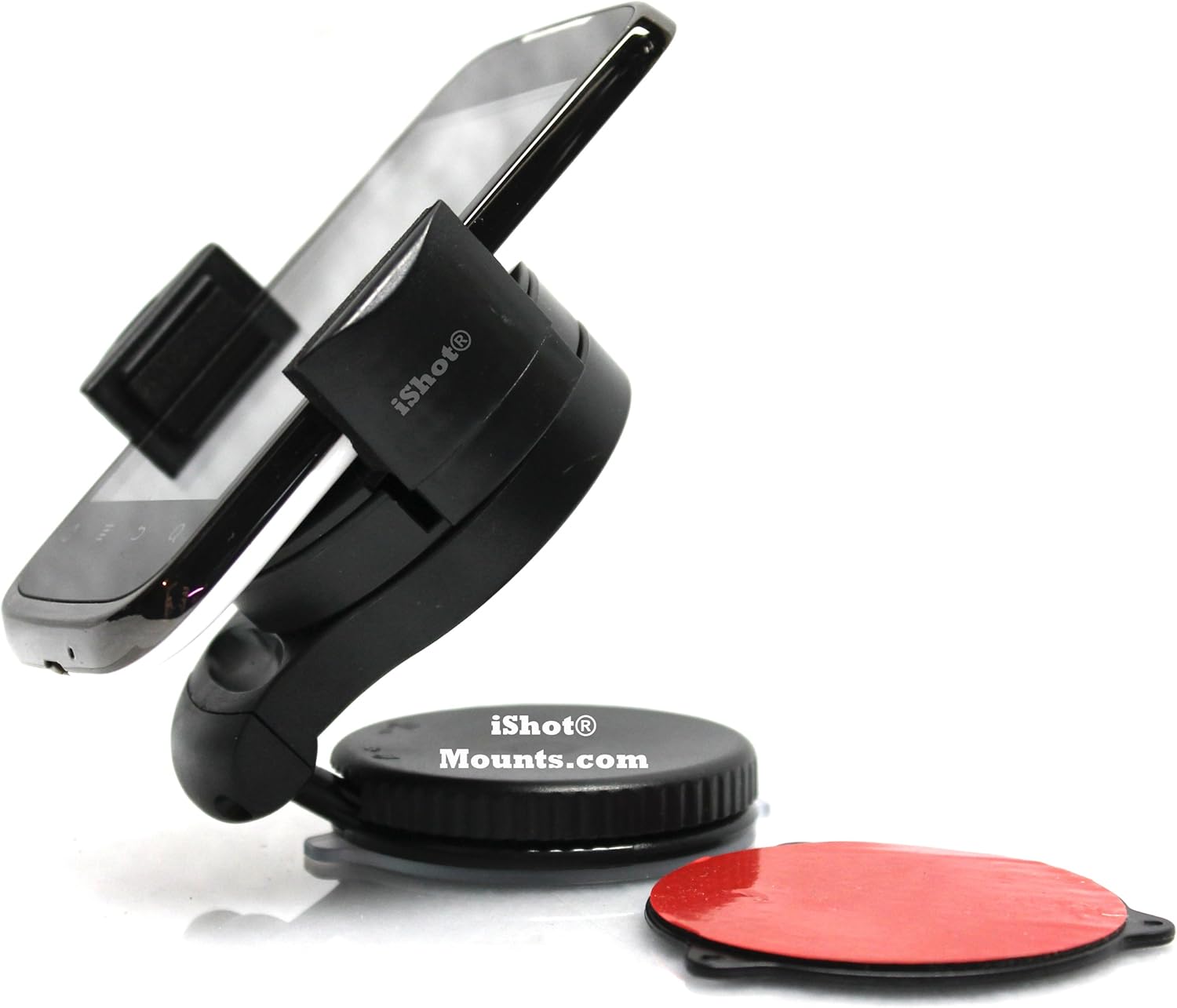 iShot Pro® Mounts: Mini Universal Windshield Dashboard Car Mount Holder for iPhone 5 5S 4S 4 3GS HUAWEI Samsung Galaxy S2 S3 S4 NOTE Epic Touch 4G HTC EVO 4G Rhyme DROID RAZR BIONIC INCREDIBLE 2 CHARGE Google Nexus BlackBerry Torch LG Revolution ZUNE MP3 GPS iPass Compact Size 360 degree Rotatable