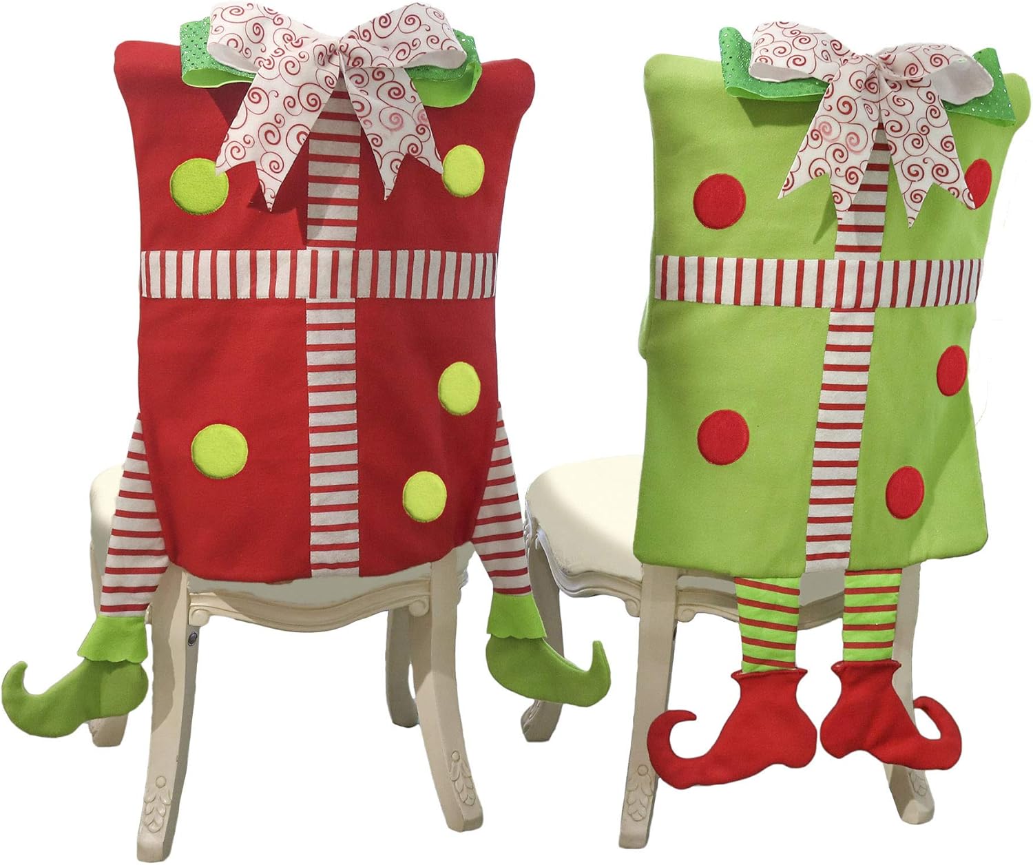 Valery Madelyn Delightful Elf Christmas Chair Covers, Chair Back Covers