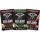 Country Archer Jerky Spicy Beef Jerky Variety Pack of 3 Sweet Jalapeno Crushed Red Pepper Sriracha Beef Jerky