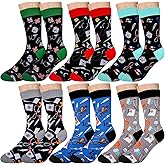 Hercicy 6 Pairs Men's Doctor Socks Funny Medical Nurse Socks Male Medical Assistants National Doctor's Day Nurses Week Appreciation Gift
