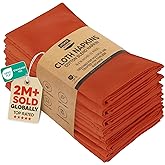 Utopia Kitchen Orange Cloth Napkins [12 Pack, 18x18 Inch] Absorbent Cotton Blend Washable and Reusable for Halloween, Thanksgiving, Dinner, Restaurant, Lunch, Wedding and Hotel