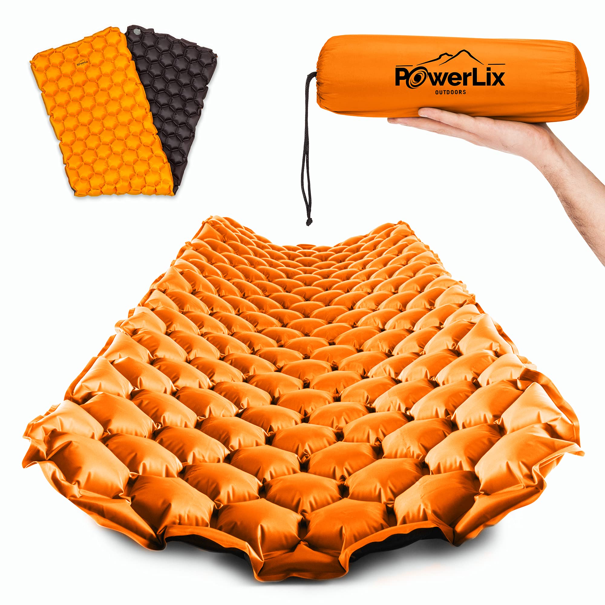 thumbnail image 2 of Compact Sleeping Pad Hiking Ultralight Sleeping Pad For Camping & Backpacking - Compact Inflatable Air Mattress With Pillow Compact Camping Mat 2 of 9