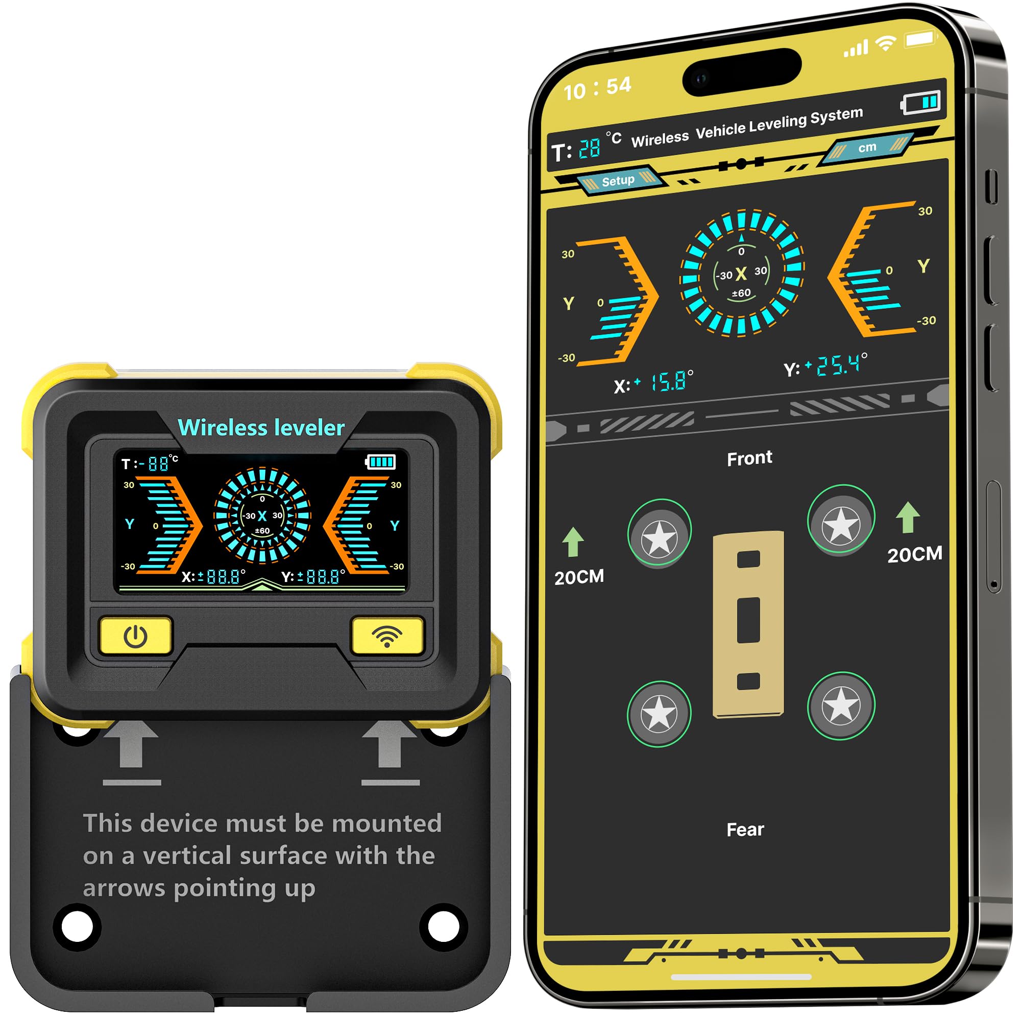 Photo 1 of GianToucan Wireless RV Leveling System for Real-Time Monitoring and Adjustments, Digital Leveler Compatible with Mobile App & Smart Devices for Campers, Rechargeable Levels for All RVs