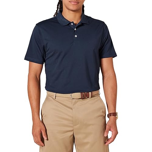 Amazon Essentials Men's Golf Polo Shirt, Short Sleeve, Slim-Fit, Quick-Dry, Dark Navy, Large